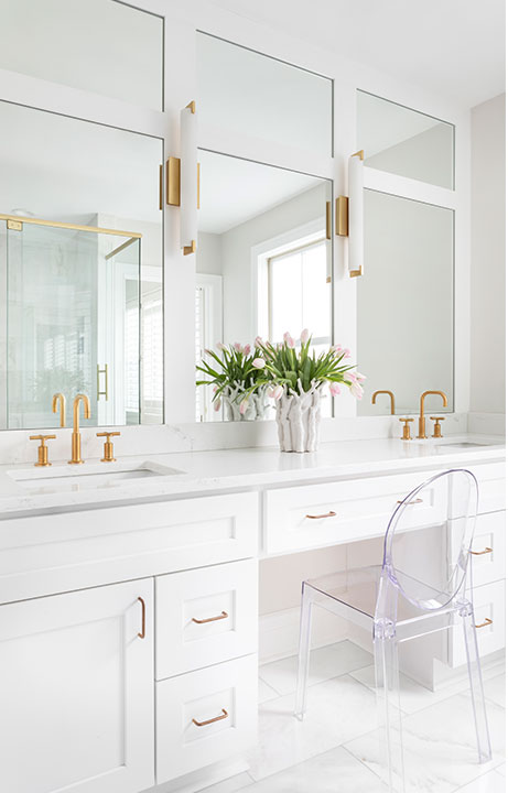 Double Vanity, A Marble Gem, Bath Design - Valerie Legras Atelier